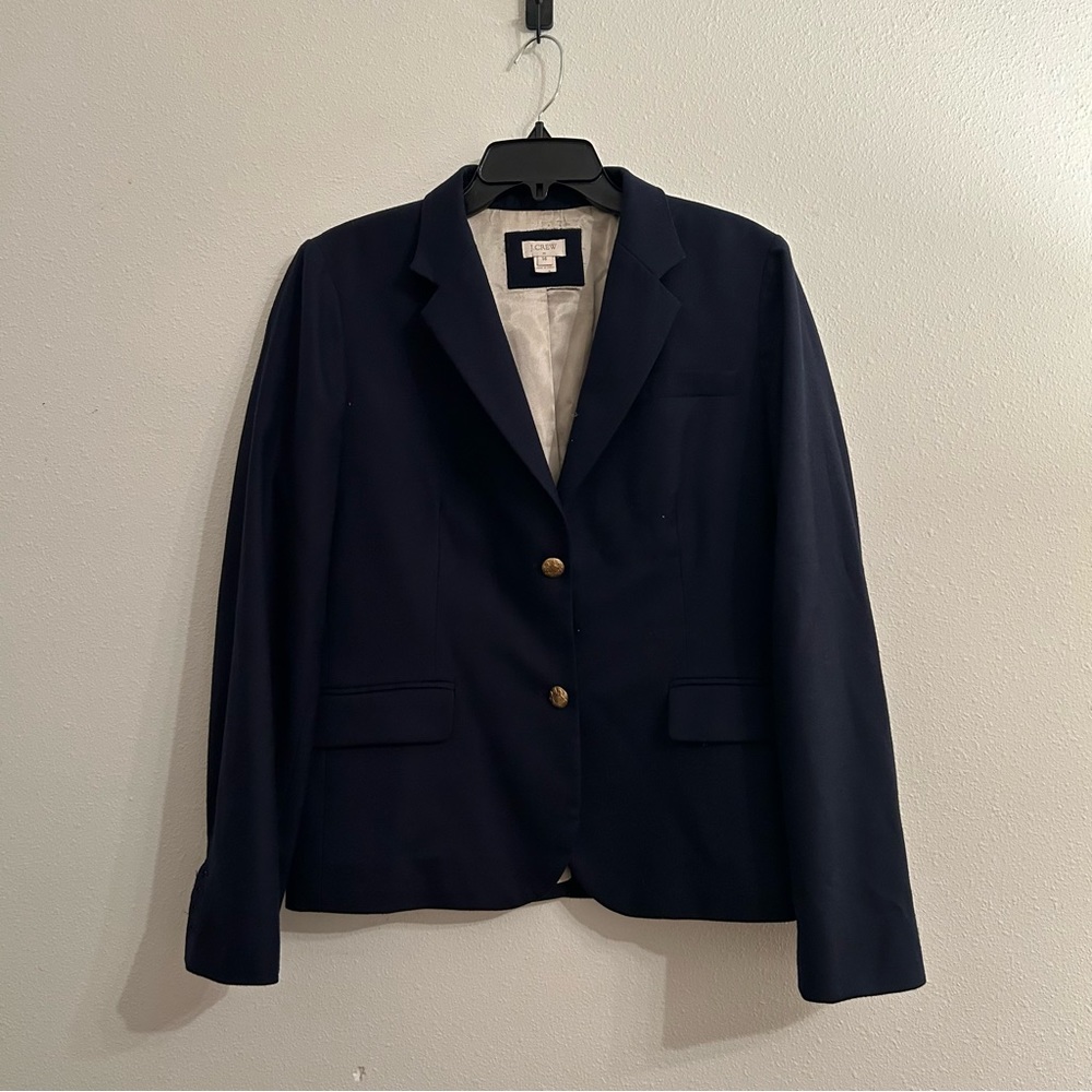 J.Crew | Schoolboy Blazer Wool Single Breasted Button Front Navy Blue